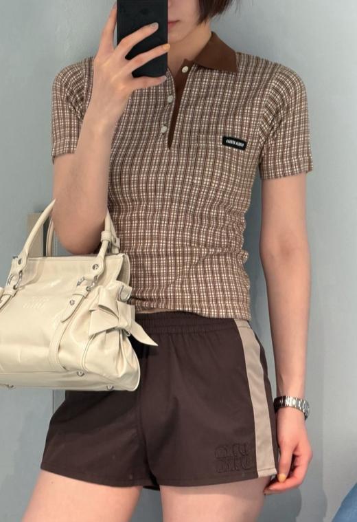 女款拼色织带刺绣短裤zo017 商品图3