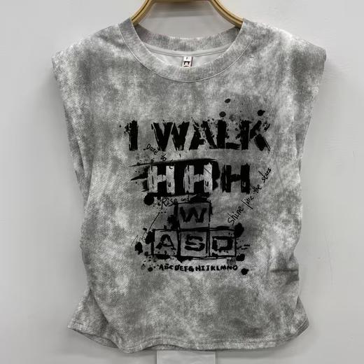 NC圆领字母印花无袖T恤60201（灰） 夏季 262090090321 商品图1