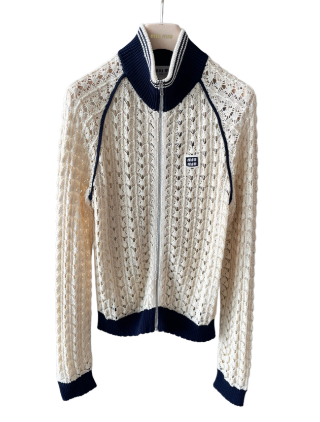 女款宽松镂空针织开衫zh017