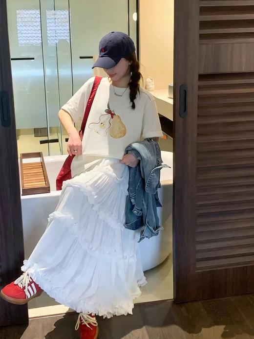 韩系星星梨立体蝴蝶结印花T恤 商品图9