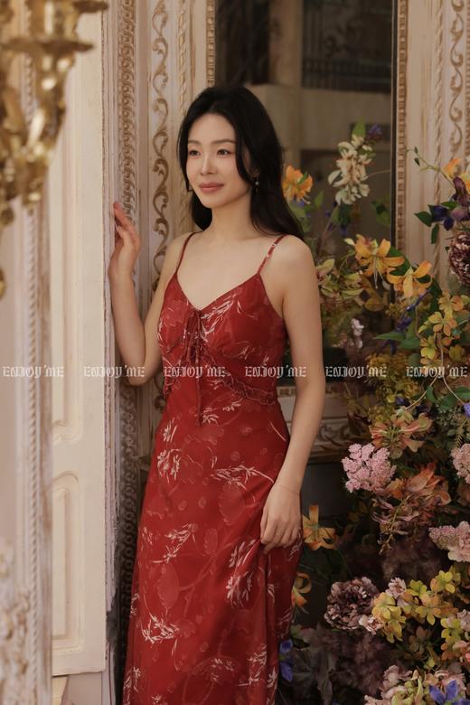 【门店同款】ENJOY夏季玫瑰信笺吊带裙 171045650 商品图0