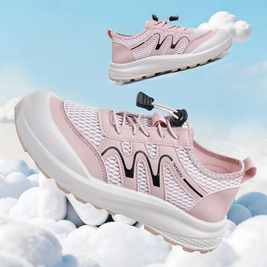 夏季休闲鞋yyds！【踏月族--缓云软弹轻盈镂空鞋】软糯舒适超百搭、透气网面拼接设计、柔软不闷不磨脚不累脚、舒适百搭防滑增高、轻盈耐磨颜值高！ 商品图6