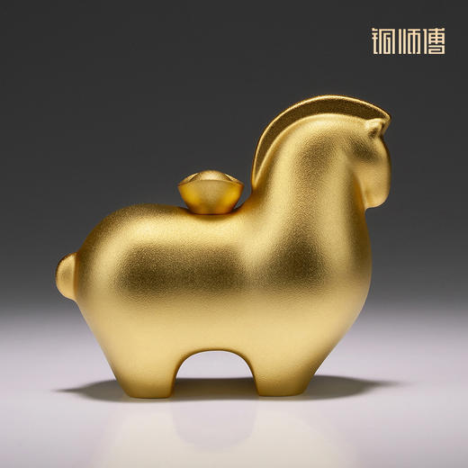 铜师傅《马上有钱》客厅桌面真金鎏镀马摆件 家居装饰工艺品 商品图3