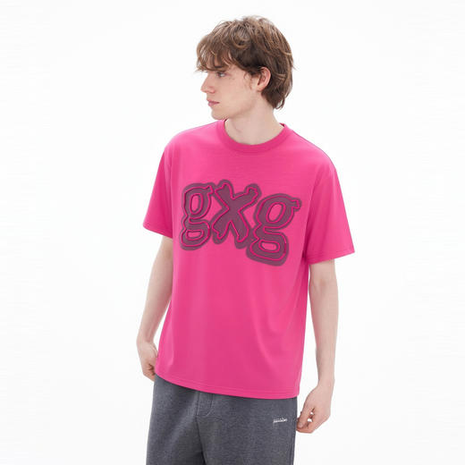 gxgjeans男装 撞色印花潮流美式宽松圆领短袖T恤男生 26夏新品 商品图2