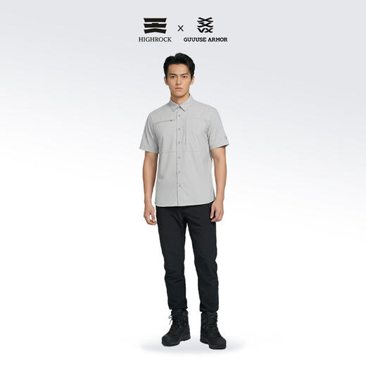 High Rock/天石鹅铠甲短袖衬衣男款户外休闲G672 商品图4