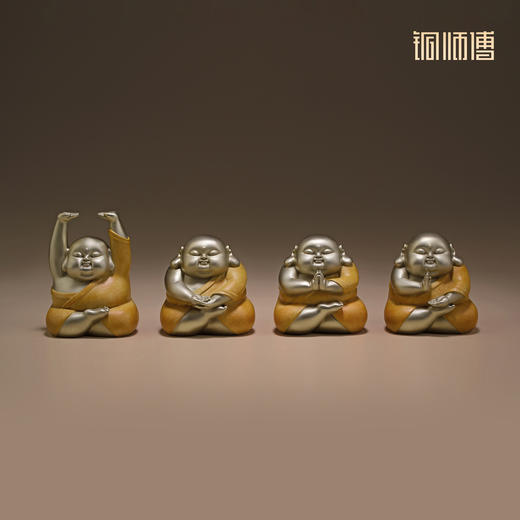 铜师傅《萌罗汉》客厅工位佛像铜摆件 家居装饰工艺品 商品图6
