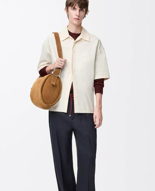 男款隐藏扣丝质短袖衬衫ba014 商品图3