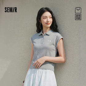 商场同款|森马POLO衫女夏季刺绣无袖抽绳2026新款小个子简约衣服