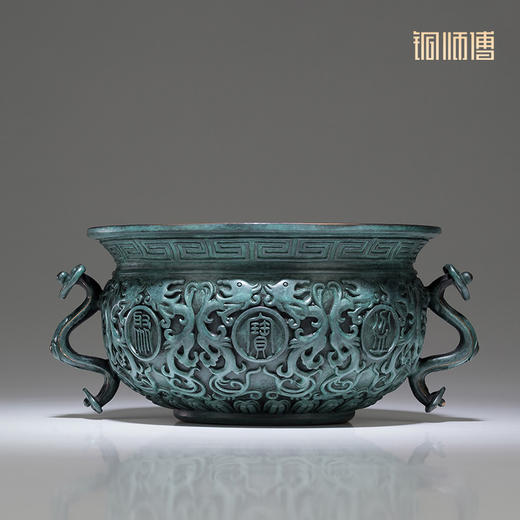 铜师傅 铜摆件《聚宝盆（中号）》开业客厅桌面家居装饰品礼物 商品图2