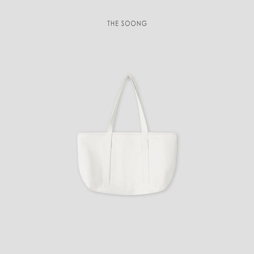 THESOONG|重磅珠地纹纯棉大容量高级感白色帆布托特手提包女8387 商品图0