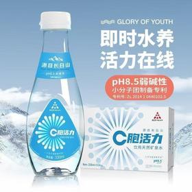 2025年C胞活力水，整箱330ml×24瓶，弱碱性长白山天然矿泉水。国台水，新日期现货。