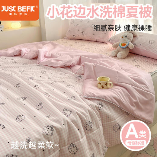 【品牌直发】加倍生活 A类小花边水洗棉夏被 多色可选夏凉被空调被 商品图0