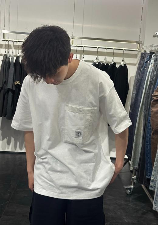 男款纯棉刺绣宽松落肩短袖T恤ba 商品图3