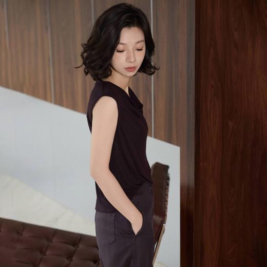 西子/紫苏莱赛尔亚麻荡领无袖百搭吊带背心/DDYF0673 商品图1