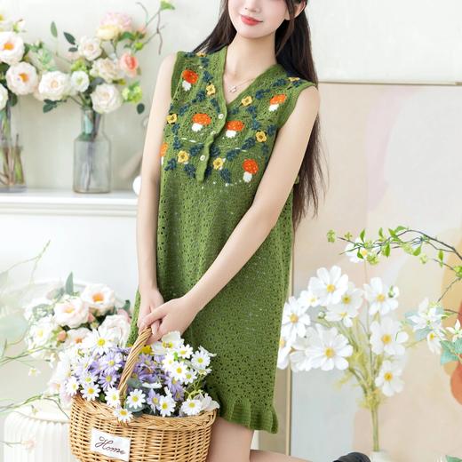 苏苏姐家蘑菇连衣裙手工diy编织钩针驼颜毛线团自制裙子材料包 商品图2