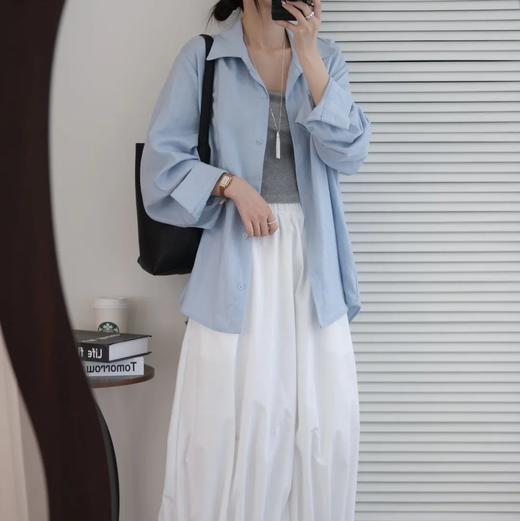 【超模君严选】叶未语·秋波蓝棉衬衫，奶里奶气的蓝色，干净清爽好搭配，夏日绝美衬衫 商品图11