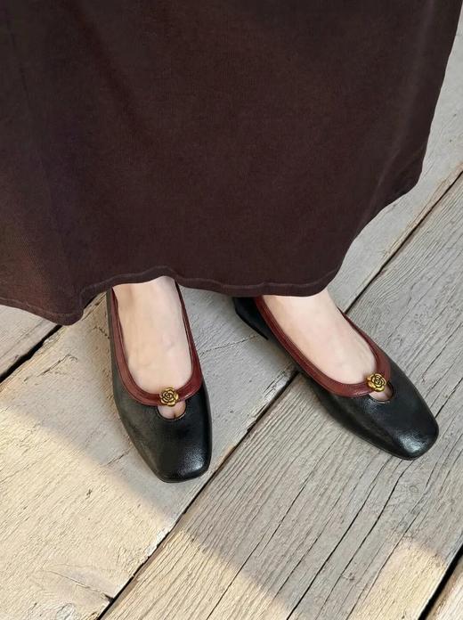 法式方头山茶花单鞋 | 金属山茶花，步履生香 商品图2