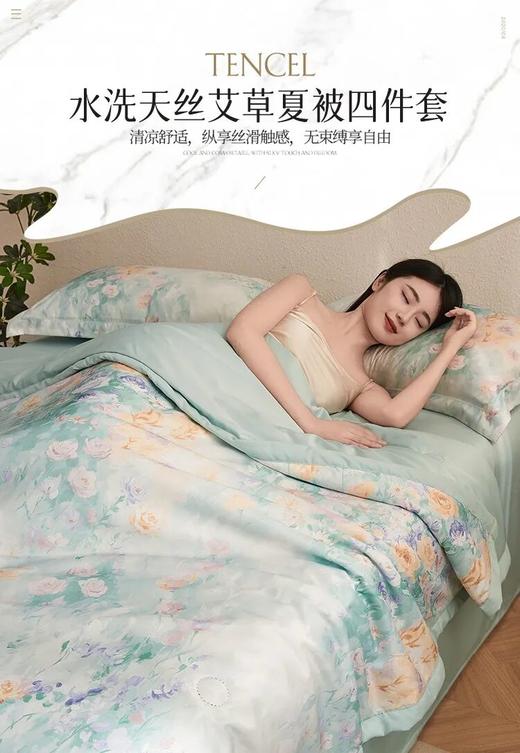 浪莎艾草水洗凉感丝空调被四件套 | 凉而不冰， 轻柔透气， 还自带艾草清香 商品图1