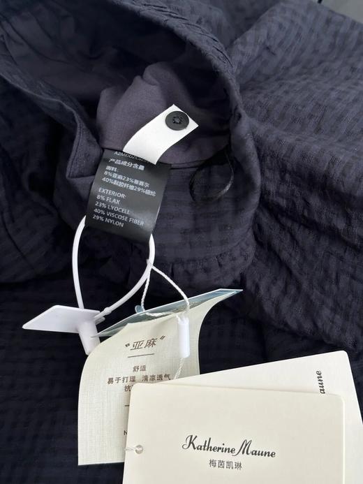 Katherine Maune天丝亚麻提花方格套装 | 雾蓝调素雅有意境，一整套上身瘦成纸片人 商品图6