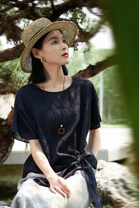 Katherine Maune天丝亚麻提花方格套装 | 雾蓝调素雅有意境，一整套上身瘦成纸片人