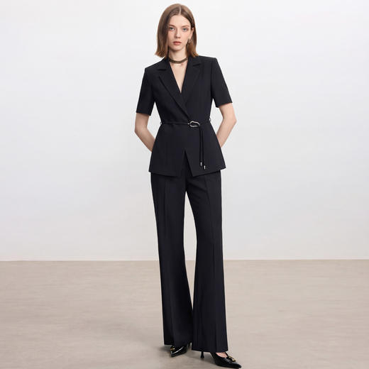 IWY/高级感黑色短袖西装套装女夏季新款职业装面试工作服26CP969 商品图2