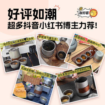 探险者（TAN XIAN ZHE）户外茶具套装便携式不锈钢钛化杯茶水分离泡茶器一体露营 商品图1