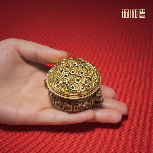 铜师傅《转钱聚宝盆》客厅桌面铜摆件 家居装饰工艺品 开业礼物 商品图4