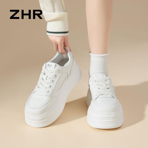 ZHR则则厚底小白鞋女2026新款春轻便软底不累脚休闲运动增高板鞋 商品图8