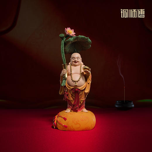 铜师傅《福运弥勒》客厅大肚弥勒佛像铜摆件 家居工艺品摆件 商品图4