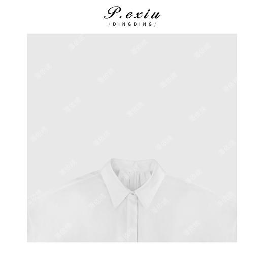 PanYiXiu/潘依绣100%长绒棉极简主义纯色百搭长袖衬衫 W-63807 商品图2