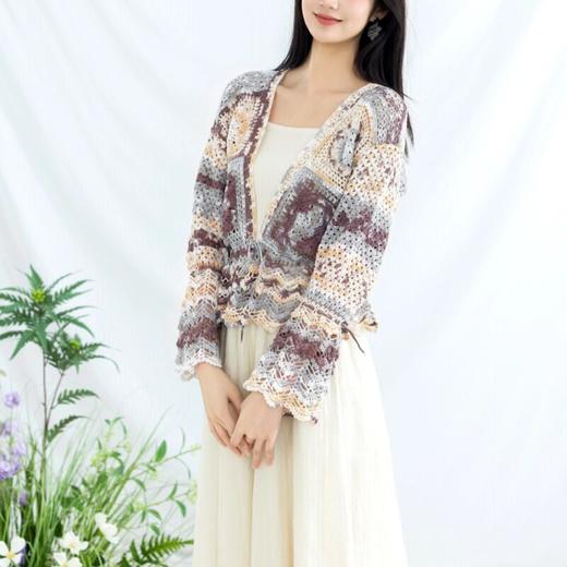 苏苏姐家悬铃蕾丝开衫段染版手工diy编织钩针5号段染毛线团材料包 商品图1