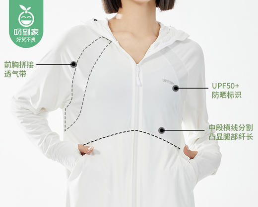 【预售-4月26日配送】樱然女士轻薄凉感休闲连帽防晒衣-冰露粉（XL码 适合55-67.5kg/件） 商品图4