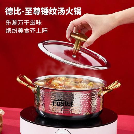 浮士德 德比至尊锤纹汤火锅 TG-20 锤纹汤锅加厚燃气炖锅 商品图0