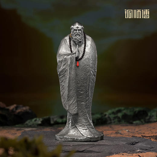 铜师傅《达摩祖师》客厅桌面白铜禅意摆件 家居装饰工艺品 商品图0