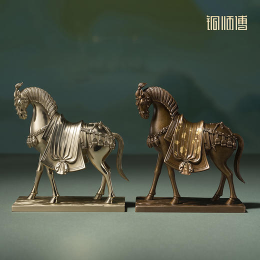 铜师傅《吉祥骏马》客厅桌面铜马摆件 家居装饰开业马到成功摆件 商品图0