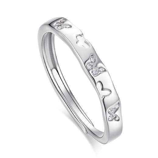 卡蒂罗KADER 蝶序情侣对戒 不规则闪锆好运蝴蝶浪漫悸动原创设计 轻奢高级感开口可调节素圈 日常百搭 商品图2