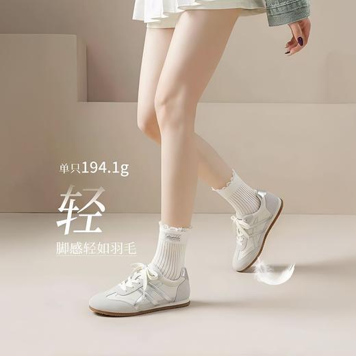 ZHR头层牛皮德训鞋女2026春季超软小白鞋女轻便平底休闲鞋阿甘鞋 商品图5
