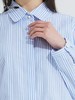 波顿春夏蓝白竖条纹长袖衬衫 女士设计感小众轻熟风 商品缩略图3