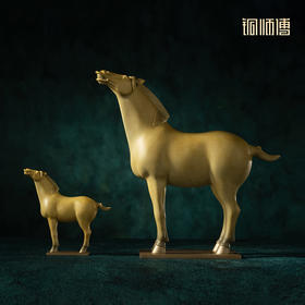 铜师傅 陕西历史博物馆系列《三彩仰头马铜摆件》青铜摆件