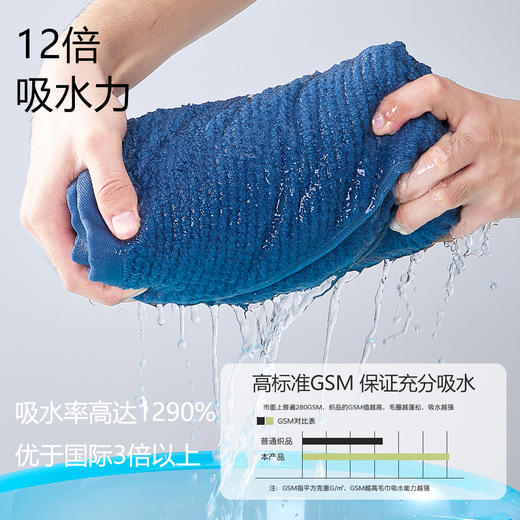 东来同款浴巾三件套 方巾+毛巾+浴巾 波浪纹竹纤维毛巾 A类婴幼儿标准 商品图2