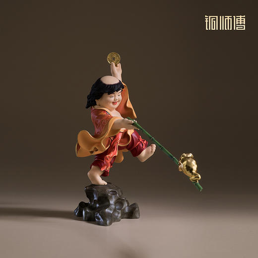 铜师傅《刘海戏金蟾》客厅桌面中式创意铜摆件 家居装饰工艺品 商品图2