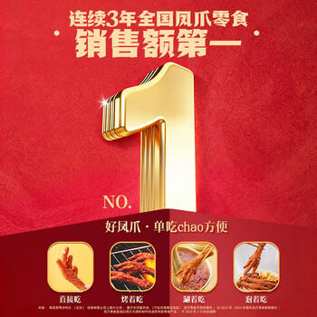 王小卤虎皮凤爪卤鸡爪卤味休闲解馋聚会追剧零食鸡肉开袋即食五香味210g 商品图6