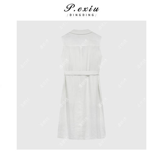 PanYiXiu/潘依绣【亚麻思绪】100%亚麻设计感工装系带连衣裙 W-62805 商品图2