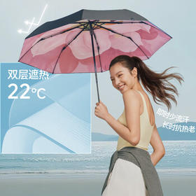 蕉下（beneunder）防紫外线遮阳伞三折双层黑胶晴雨伞防晒伞BM011蓝铃