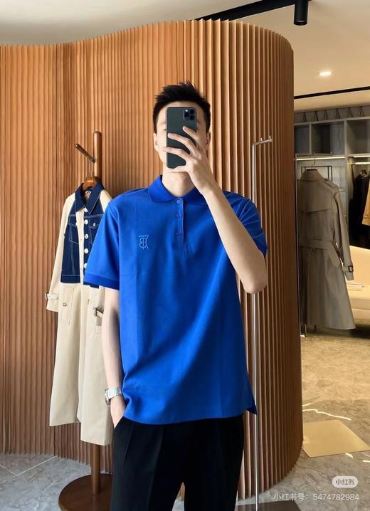 bur巴宝莉橡树叶徽章刺绣珠地网眼布棉质 Polo 衫 商品图7