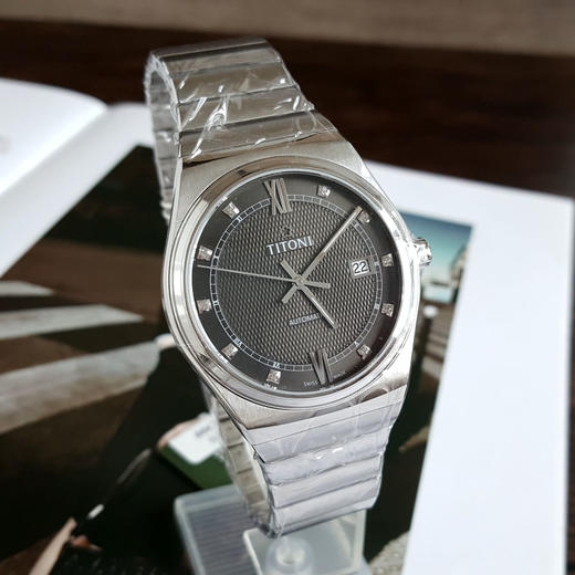 【全新】TITONI 梅花83751 S-630自动机械机芯日期显示39.5MM（男款）Impetus Classic系列精钢180426NJ04 商品图3