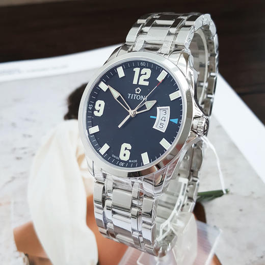 【99新】TITONI 梅花TQ 53959 S-505石英机芯日期显示40MM（男款）翱翔系列精钢160426NJ39 商品图2