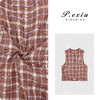 PanYiXiu/潘依绣【红茶玛奇朵】100%亚麻设计感叠穿格纹马甲7080T 商品缩略图0