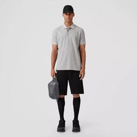 bur巴宝莉橡树叶徽章刺绣珠地网眼布棉质 Polo 衫