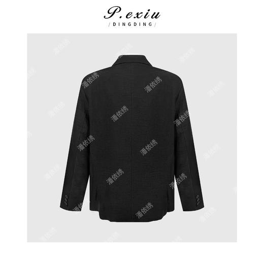 PanYiXiu/潘依绣 100%桑蚕丝龟纹香云纱极简高级感气质百搭单排扣西装外套 YL22022 商品图1